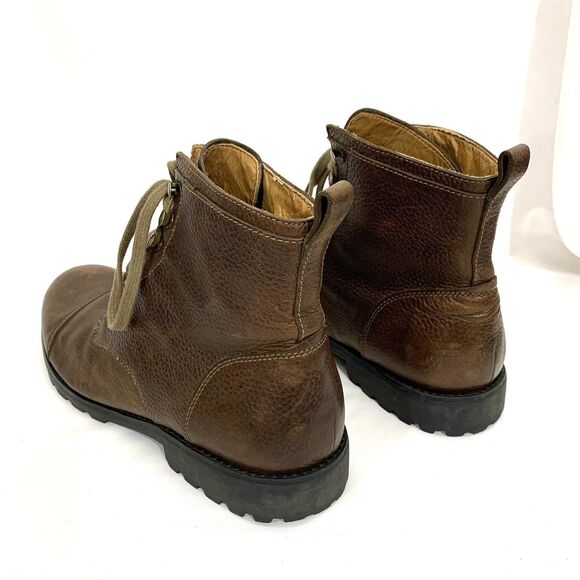 Fossil Pebbled Brown Leather Ankle Lace Up Boots Men Size 11M - Picture 13 of 16